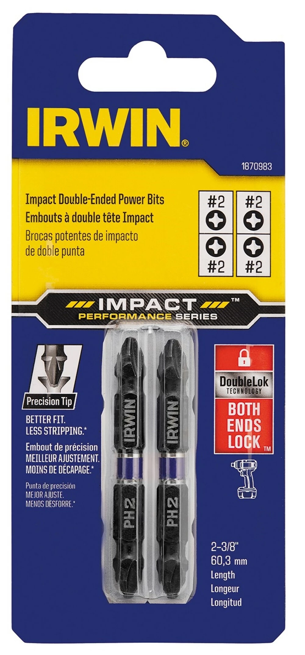 Brand new ๐ IRWIN Impact Driver Bits 2-Piece 1/4-in x 2-3/8-in Phillips Impact Driver Bit โ 4 Brand new ๐ IRWIN Impact Driver Bits 2-Piece 1/4-in x 2-3/8-in Phillips Impact Driver Bit โ - Image 2