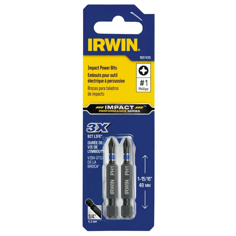 Outlet โ๏ธ IRWIN Impact Driver Bits 2-Piece 1/4-in x 1-15/16-in Phillips Impact Driver Bit ๐ 3 Outlet โ๏ธ IRWIN Impact Driver Bits 2-Piece 1/4-in x 1-15/16-in Phillips Impact Driver Bit ๐