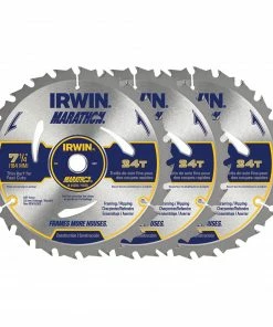 Outlet 😍 IRWIN Circular Saw Blades Marathon 3-Pack 7-1/4-in 24-Tooth Carbide Circular Saw Blade 🔔