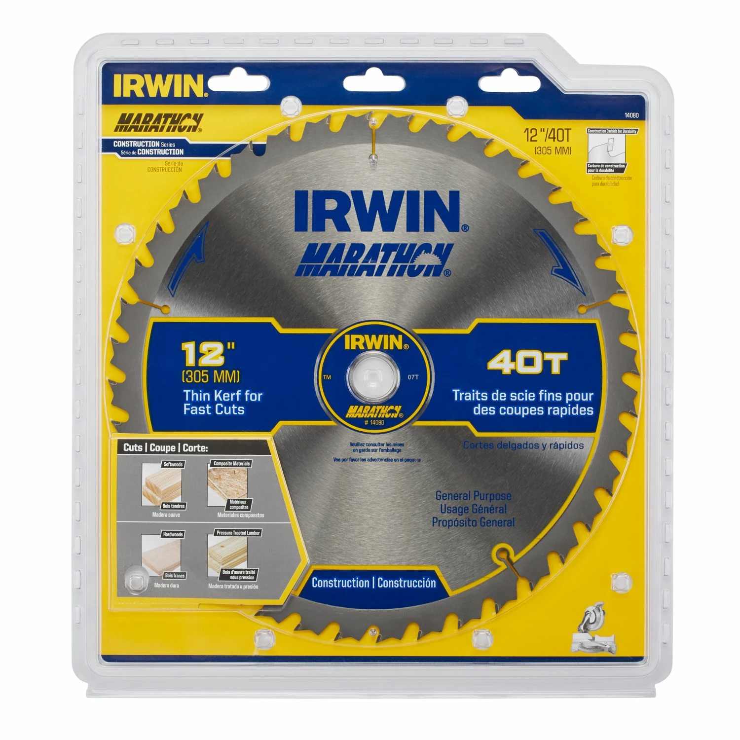 Deals 👏 IRWIN Circular Saw Blades Marathon 12-in 40-Tooth Carbide Miter/Table Saw Blade 🎉 4 Deals 👏 IRWIN Circular Saw Blades Marathon 12-in 40-Tooth Carbide Miter/Table Saw Blade 🎉 - Image 2