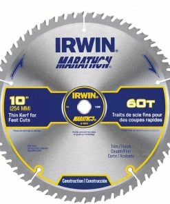 Budget 🔔 IRWIN Circular Saw Blades Marathon 10-in 60-Tooth Carbide Miter/Table Saw Blade 😀