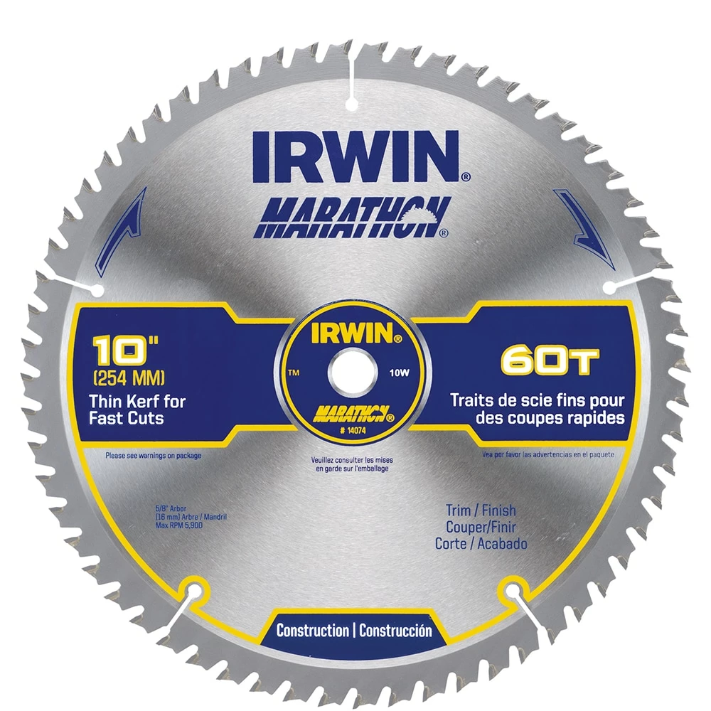Budget ๐ IRWIN Circular Saw Blades Marathon 10-in 60-Tooth Carbide Miter/Table Saw Blade ๐ 3 Budget ๐ IRWIN Circular Saw Blades Marathon 10-in 60-Tooth Carbide Miter/Table Saw Blade ๐