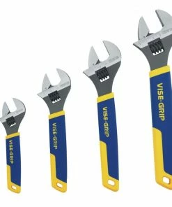 New ✔️ IRWIN Adjustable Wrenches VISE-GRIP 4-Piece 12-in Steel Adjustable Wrench Set ⭐