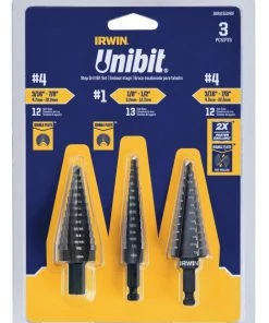 Cheap 😀 IRWIN Step Drill Bits Unibit 3PC STP BT Set #1 #4 #4 💯