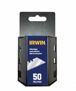 Cheap 🌟 IRWIN Replacement Utility Blades Carbon Steel 3/4-in Hook Utility Razor Blade(50-Pack) 🎁