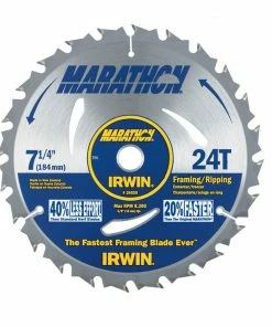 Budget ⭐ IRWIN Circular Saw Blades Marathon 7-1/4-in 24-Tooth Segmented Carbide Circular Saw Blade 💯